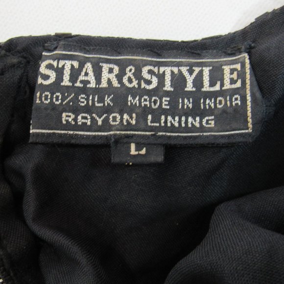 Vintage Star & Style Sequin Holiday Cocktail Trophy Dress Size L 100% Silk - Picture 5 of 9